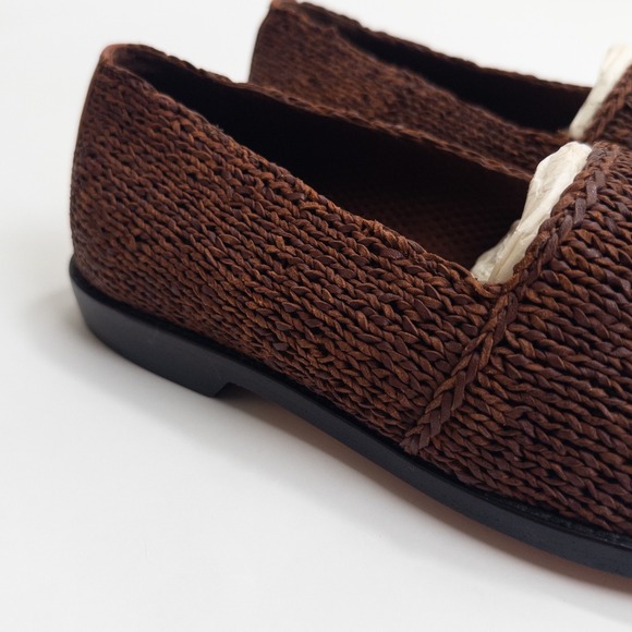 Cole Haan Resort Loafers Men's 10M Brown Woven Leather Artisan Slip On Shoes
